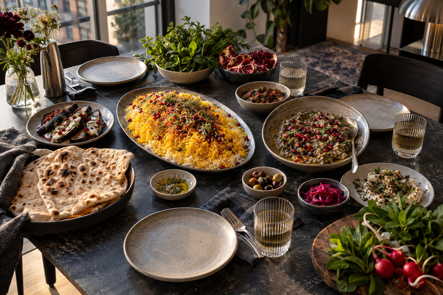 Food for passing around the table.